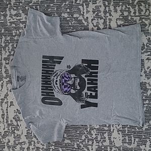 Medium Macho Man Randy Savage T shirt Grey Purple Oh Yeah WWE WWF